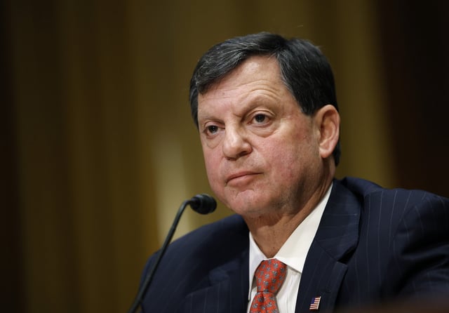 Frank Bisignano, President Donald Trump’s then nominee to be Commissioner of Social Security Administration, can be seen testifying at his Senate Finance Committee confirmation hearing at the Dirksen Senate Office Building on March 25, 2025, in Washington, D.C. (Photo by Kevin Dietsch/Getty Images)