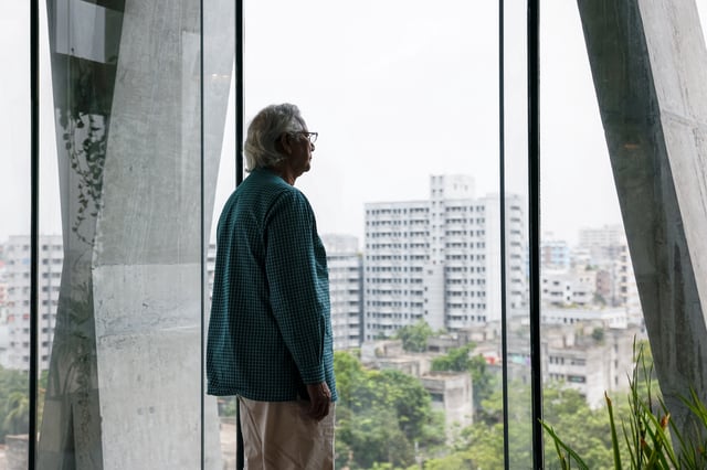 Bangladeshi Nobel Peace Prize winner Dr. Muhammad Yunus looks on as he poses for photo during an interview with Reuters in his office, in Dhaka, Bangladesh, June 4, 2024. REUTERS/Mohammad Ponir Hossain/File Photo