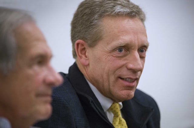 Ken Mattson in a 2019 photo. Mattson, who was arrested by federal officials on suspicion of orchestrating a Ponzi scheme that defrauded dozens of people of millions of dollars, made his first court appearance. 