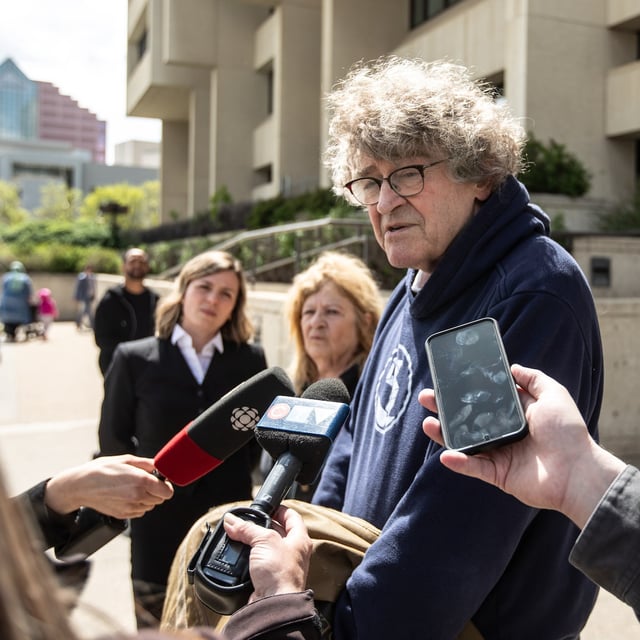Lawyer for Ray Sobotiak, James Lockyer speaks about his client who has been in prison for murder for over 30 years, in Edmonton Alberta, May 23, 2025. Earlier this year Ray Sobotiak's conviction was quashed by the federal justice minister and a new trial was ordered. Jason Franson/The Globe and Mail.