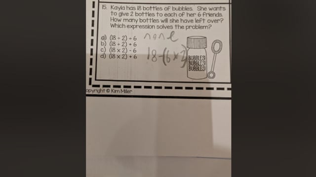 A dad shared this worksheet his son received in his class. 