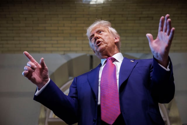 US President Donald Trump after attending a House Republican caucus meeting at the US Capitol in Washington, DC, US, on Tuesday, May 20, 2025. Trump on Tuesday pushed back on demands from Republicans who have threatened to sink his giant tax bill if the legislation does not significantly boost the state and local tax deduction, lawmakers said. Photographer: Ting Shen/Bloomberg via Getty Images