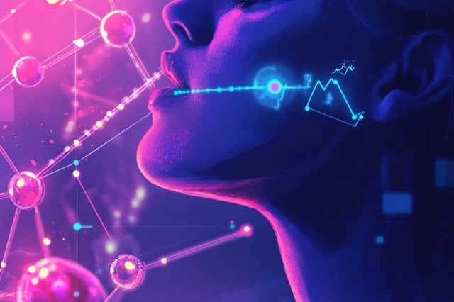 The saliva is picked up by capillary action through a very narrow channel in the floss. Credit: Neuroscience News