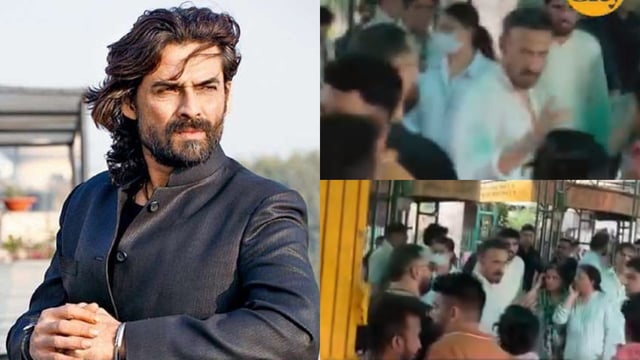 Rahul Dev performs last rites of brother Mukul Dev in Delhi.