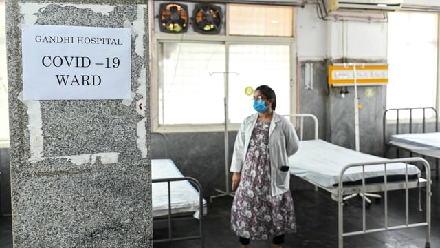 A doctor inspects an isolation ward prepared for the patients with Covid-19 symptoms at a government hospital in Secunderabad in Telangana on May 24. 