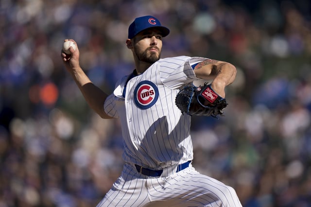 CHICAGO, IL – APRIL 5: Julian Merryweather of the Chicago Cubs pitches in a game against the Los Angeles Dodgers at Wrigley Field on April 5, 2024 in Chicago, Illinois. (Photo by Matt Dirksen/Chicago Cubs/Getty Images)