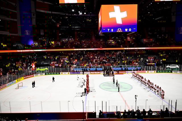 Ice Hockey - IIHF World Championships - Semi Final - Switzerland v Denmark - Avicii Arena, Johanneshov, Sweden - May 24, 2025 General view after the match Magnus Lejhall/TT News Agency via REUTERS