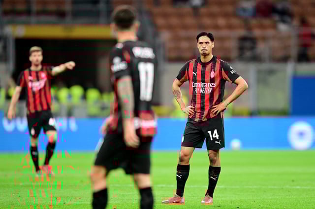 Soccer Football - Serie A - AC Milan v Monza - San Siro, Milan, Italy - May 24, 2025 AC Milan's Tijjani Reijnders reacts REUTERS/Daniele Mascolo