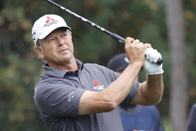 Dec 16, 2023; Orlando, Florida, USA; Retief Goosen plays his shot from the sixth tee during the PNC Championship at The Ritz-Carlton Golf Club. Mandatory Credit: Reinhold Matay-USA TODAY Sports/File photo