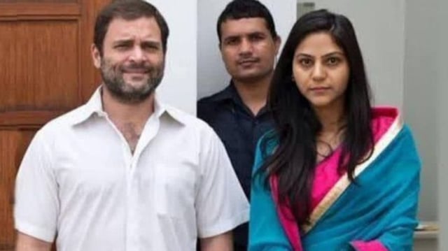 The morphed photo of Rahul Gandhi with Jyoti Malhotra which has gone viral on social media.