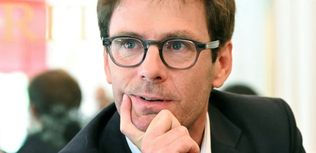 Le maire socialiste de Rouen, Nicolas Mayer-Rossignol, à Paris le 25 avril 2025