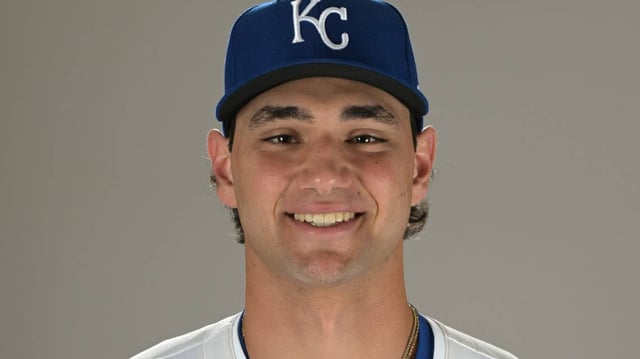 Kansas City Royals Jac Caglianone poses for a photo during media day.