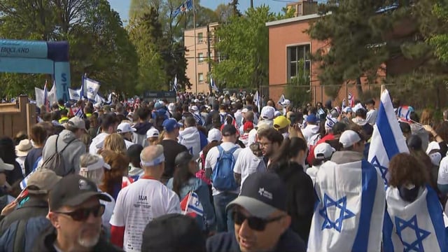 UJA Federation of Greater Toronto hosted its annual walk for Israel in Toronto on Sunday. It estimates 56,000 people attended the event, which took place amid Israel's ongoing war in Gaza.