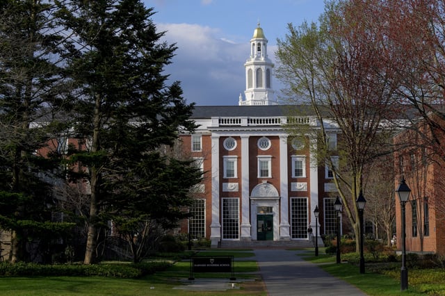 A view of the Business School campus of Harvard University in Cambridge, Massachusetts, U.S., April 15, 2025.   REUTERS/Faith Ninivaggi/File Photo