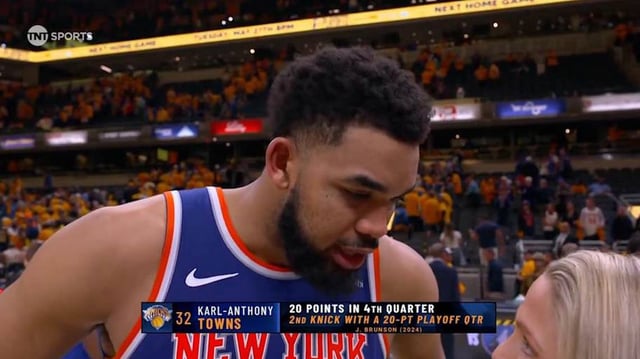 New York Knicks center Karl-Anthony Towns on May 25, 2025.