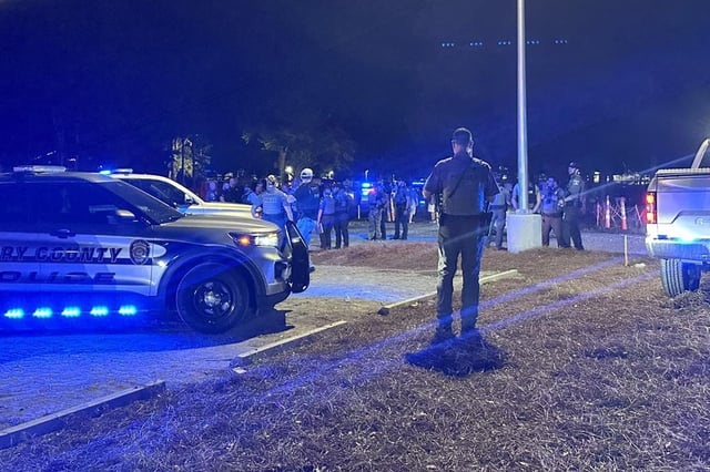 Police said at least 11 people were hospitalized following a shooting in the community of Little River, South Carolina, Sunday night.