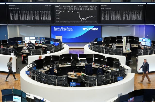 The German share price index DAX graph is pictured at the stock exchange in Frankfurt, Germany, May 23, 2025.   REUTERS/Wolfgang Rattay/File Photo