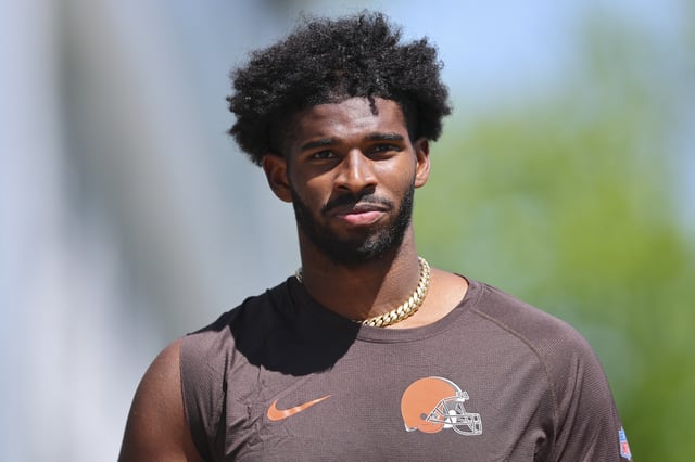 BEREA, OHIO - MAY 09: Shedeur Sanders #12 of the Cleveland Browns walks off the field after rookie minicamp at CrossCountry Mortgage Campus on May 09, 2025 in Berea, Ohio. (