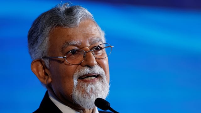 Indian economist Arvind Virmani speaks at the 10th Global Pharmaceutical Quality Summit in Mumbai, India.
