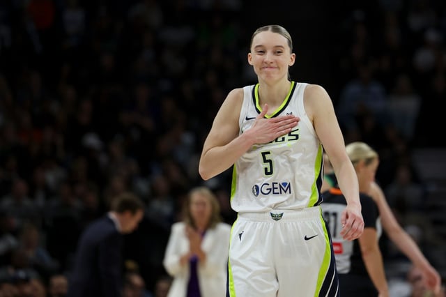 Former UConn star Paige Bueckers returns to the court at Mohegan Sun, a place she has never lost. She brings her Dallas Wings team to town in search of her first victory as a pro.  (Ellen Schmidt/Getty Images)