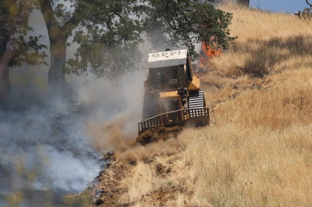The Cherry Fire broke out on the north side of I-80 near Vacaville on Monday.