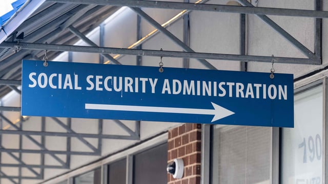 A Social Security Administration (SSA) office in Washington, DC, March 26, 2025. The Department of Government Efficiency (DOGE) is reportedly aiming to reform and downsize the SSA with office closures, cutbacks on phone services and new rules requiring in-person visits for some prospective beneficiaries to register. (Photo by SAUL LOEB / AFP)