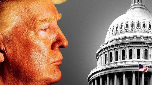 Photo illustration: Sarah Grillo/Axios. Photo: Brendan Smialowski/AFP via Getty Images