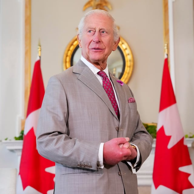 King Charles waits for a meeting at Rideau Hall in Ottawa on Monday, May 26, 2025. King Charles will deliver the throne speech Tuesday, May 27. THE CANADIAN PRESS/Sean Kilpatrick