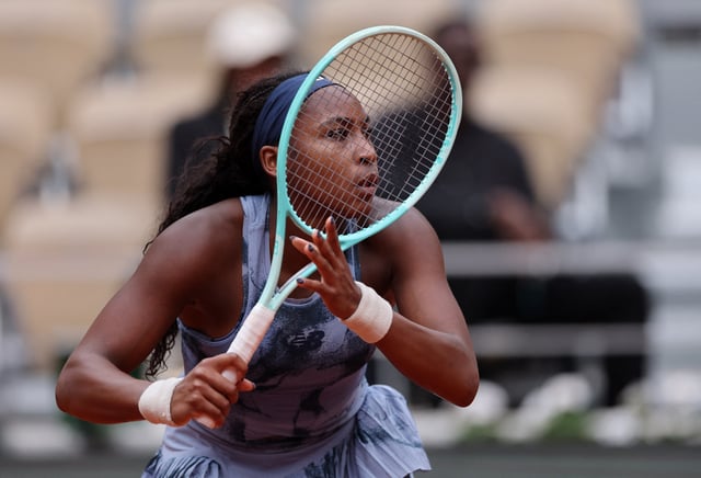 Tennis - French Open - Roland Garros, Paris, France - May 27, 2025 Coco Gauff of the U.S. in action during her first round match against Australia's Olivia Gadecki REUTERS/Gonzalo Fuentes