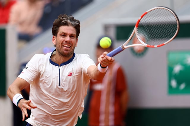 Tennis - French Open - Roland Garros, Paris, France - May 27, 2025 Britain's Cameron Norrie in action during his first round match against Russia's Daniil Medvedev REUTERS/Lisi Niesner