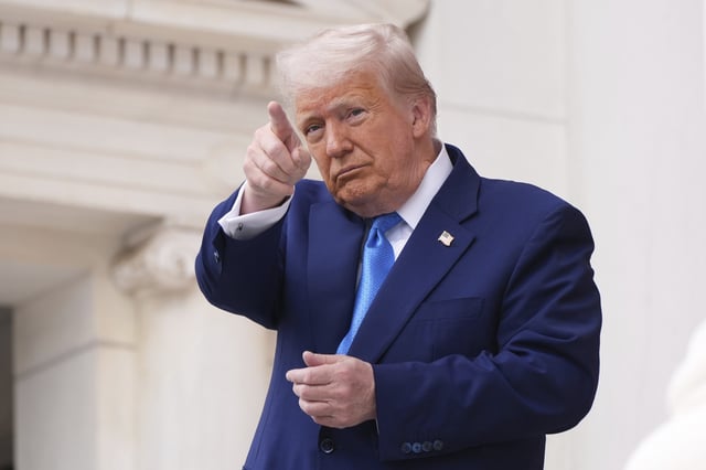 President Donald Trump speaks during the 157th National Memorial Day Observance at Arlington National Cemetery, Monday, May 26, 2025, in Arlington, Va.