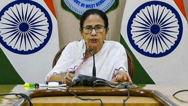Howrah: West Bengal chief minister Mamata Banerjee addresses the media at State Secretariat in Howrah on Tuesday (PTI)
