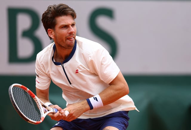 Tennis - French Open - Roland Garros, Paris, France - May 27, 2025 Britain's Cameron Norrie in action during his first round match against Russia's Daniil Medvedev REUTERS/Lisi Niesner