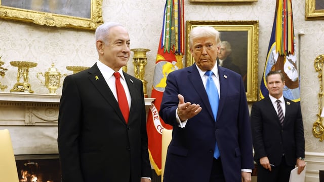 Trump and Netanyahu in the Oval Office in February. Photo: Anna Moneymaker/Getty Images