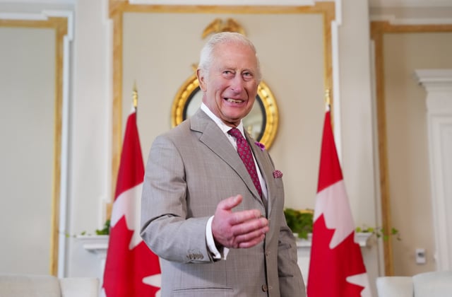 King Charles waits for a meeting at Rideau Hall in Ottawa on Monday, May 26, 2025. King Charles delivered the throne speech on May 27.