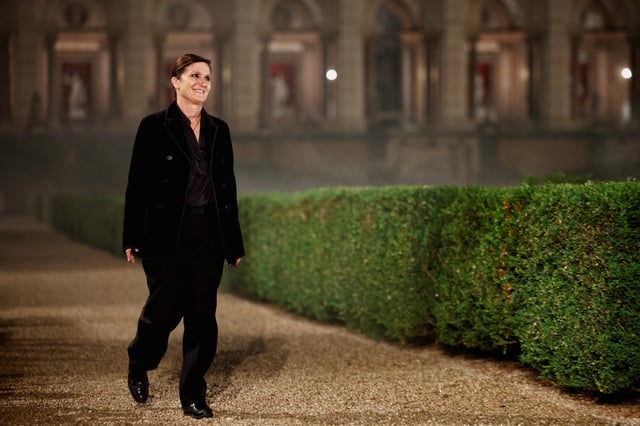 Designer Maria Grazia Chiuri appears during the Christian Dior Cruise 2026 collection show at Villa Albani Torlonia in Rome, Italy, May 27, 2025. REUTERS/Guglielmo Mangiapane