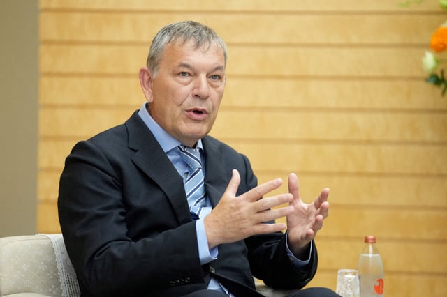 Philippe Lazzarini, head of the United Nations Relief and Works Agency for Palestine Refugees, speaks during a meeting with Japanese Prime Minister Shigeru Ishiba (not pictured), at the prime minister's office in Tokyo, Japan May 27, 2025. KAZUHIRO NOGI/Pool via REUTERS/File Photo
