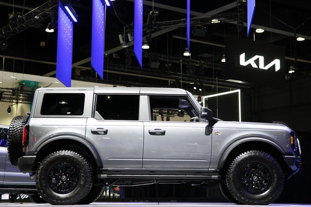 2024 Ford Bronco Wildtrak 4x4 is displayed at the Los Angeles Auto Show, in Los Angeles on Nov. 21, 2024.