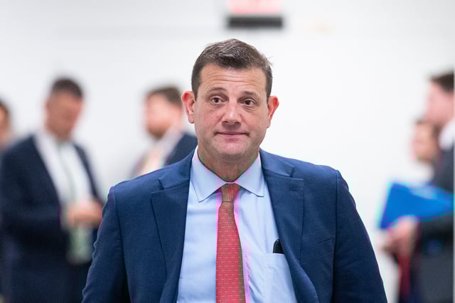FILE: California Rep. David Valadao leaves the House Republicans’ caucus meeting in the U.S. Capitol in Washington, D.C., on Jan. 14, 2025. 