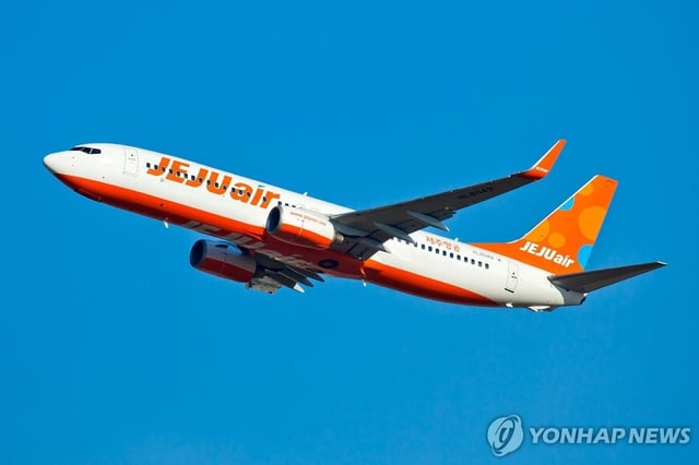 This photo, provided by Jeju Air Co., shows a company aircraft. (PHOTO NOT FOR SALE) (Yonhap)