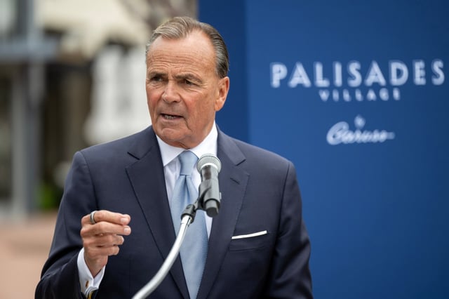 Rick Caruso, Founder and Executive Chairman of Caruso, speaks about the next chapter for Pacific Palisades and the Palisades Village, in Pacific Palisades on Wednesday, May 28, 2024. (Photo by Hans Gutknecht, Los Angeles Daily News/SCNG)
