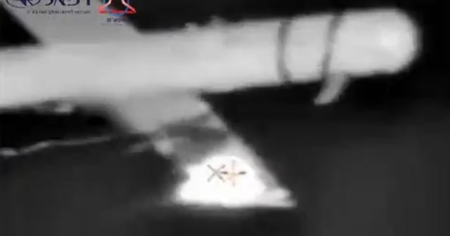 The high-energy laser destroying a drone's wing