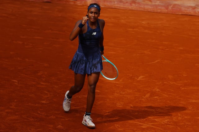 Tennis - French Open - Roland Garros, Paris, France - May 29, 2025 Coco Gauff of the U.S. celebrates winning her second round match against Czech Republic's Tereza Valentova REUTERS/Lisi Niesner
