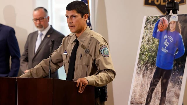 Texas Game Warden Capt. Joseph Quintero answers questions during a press conference on Wednesday, May 28, concerning the crash that killed Ava Moore, 18. Moore was kayaking on Grapevine Lake on May 25 when a jet ski hit her. The operator of the jet ski was arrested and is accused of speeding and driving recklessly.