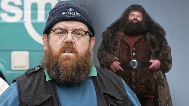 Nick Frost and Hagrid