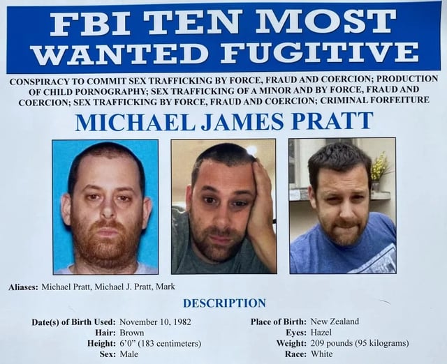 The FBI released this poster in 2022 while announcing that GirlsDoPorn boss Michael James Pratt was added to the FBI’s “10 Most Wanted Fugitives” list. (Alex Riggins/San Diego Union-Tribune)