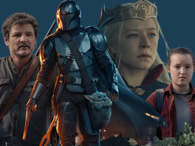 (Front image) A still from Disney+ series, 'The Mandalorian'. (Center image) Pedro Pascal (L) and Bella Ramsey star in HBO's 'The Last of Us'. (Back image) Emma D'Arcy in the 'Game of Thrones' prequel, 'House of the Dragon'. The shows have been some of the most illegally pirated in the last two years.