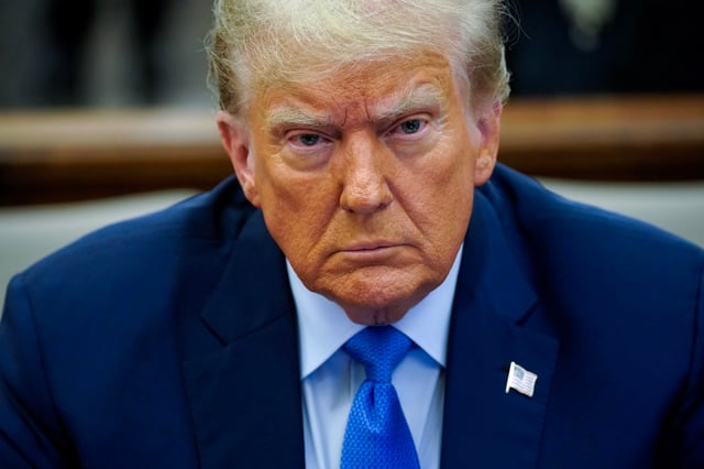 Former President Donald Trump at the New York State Supreme Court in New York City on Nov. 6, 2023. 