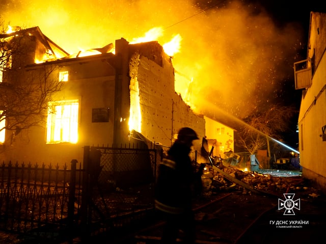 a burning building