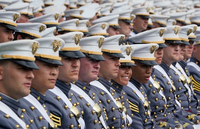 Class of 2022 cadets attend commencement ceremonies at the US Military Academy West Point, on May 21, 2022, in New York